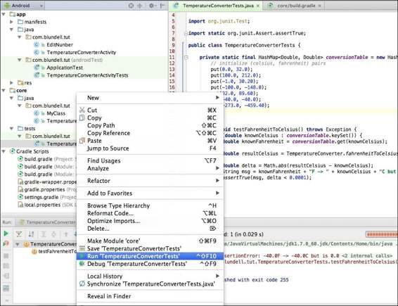 The TemperatureConverter unit tests