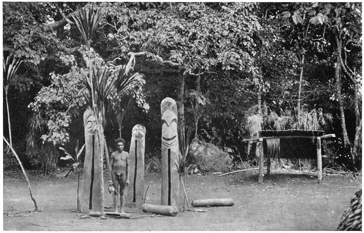 GROUP OF LARGE AND SMALL DRUMS ON A DANCING-GROUND NEAR PORT SANDWICH.