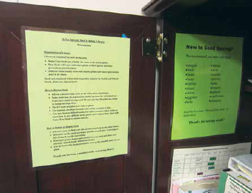 Self-guided orientation information inside the seed cabinet.