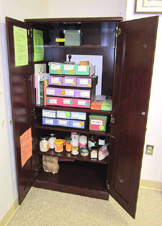 Sylva Sprouts Seed Lending Library cabinet.