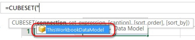 The Data Model name listed for the connection argument.