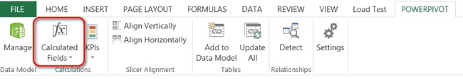 The Excel 2013 PowerPivot tab.