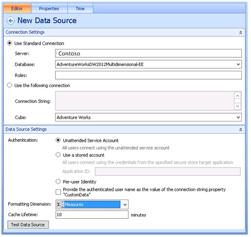 The New Data Source configuration page.