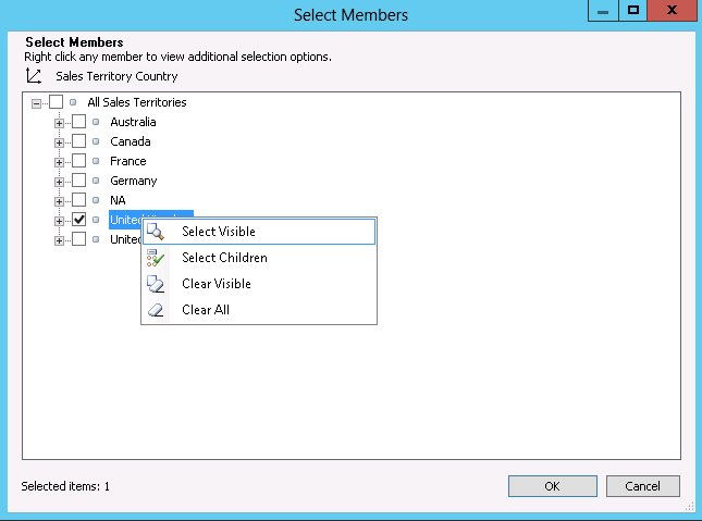 The Select Members dialog box.