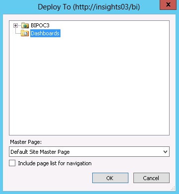 The Deploy To dialog box.