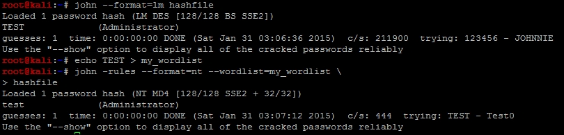 Cracking Windows passwords with John