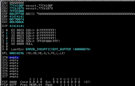 Understanding basic buffer overflow