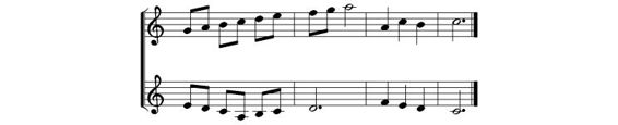 Examples of counterpoint in 3/4 time