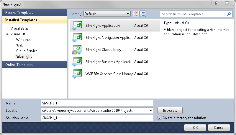 Create Your First Silverlight Application