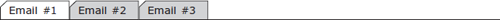 Tabbed information with three tabs: Email #1, Email #2, and Email #3.  Email #1 is selected.