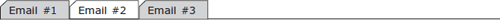 Tabbed information with three tabs: Email #1, Email #2, and Email #3.  Email #2 is selected.