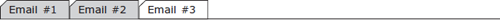 Tabbed information with three tabs: Email #1, Email #2, and Email #3.  The Email #3 tab is selected.