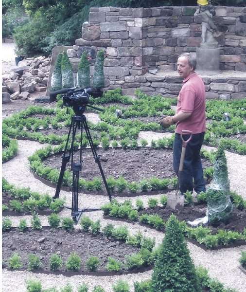 Fig. 15. On location at home: Nigel with camera in the emerging parterre.