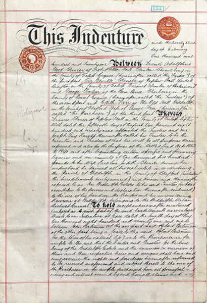 Fig. 16. Indenture of 1921, one of the legal documents that defined