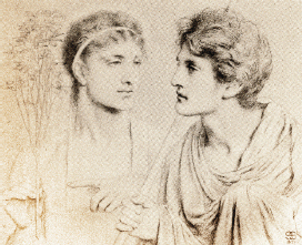 Fig. 40. Simeon Solomon, Then I Knew my Soul Stood by Me and He and I went forth together, Hollyer photograph of drawing, 1871.