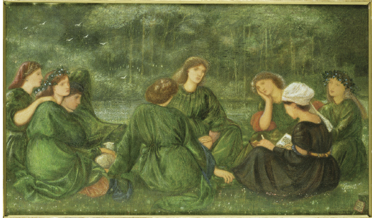 Fig. 41. Edward Burne-Jones, Green Summer, 1864, gouache on paper 29 × 48.5 cm? private collection.