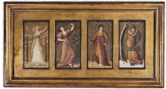 Fig. 94. Robert Bateman, The Four Seasons, watercolour on gold medium, private collection.