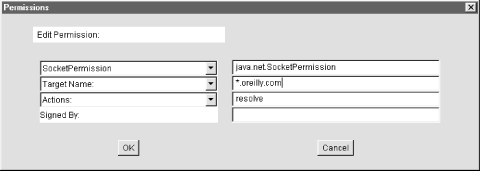 Using the Policy Tool to grant DNS resolution permission to all applets