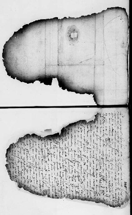 Burnt fragment of the letter