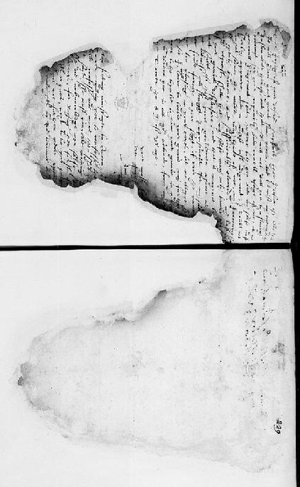 Burnt fragment of the letter