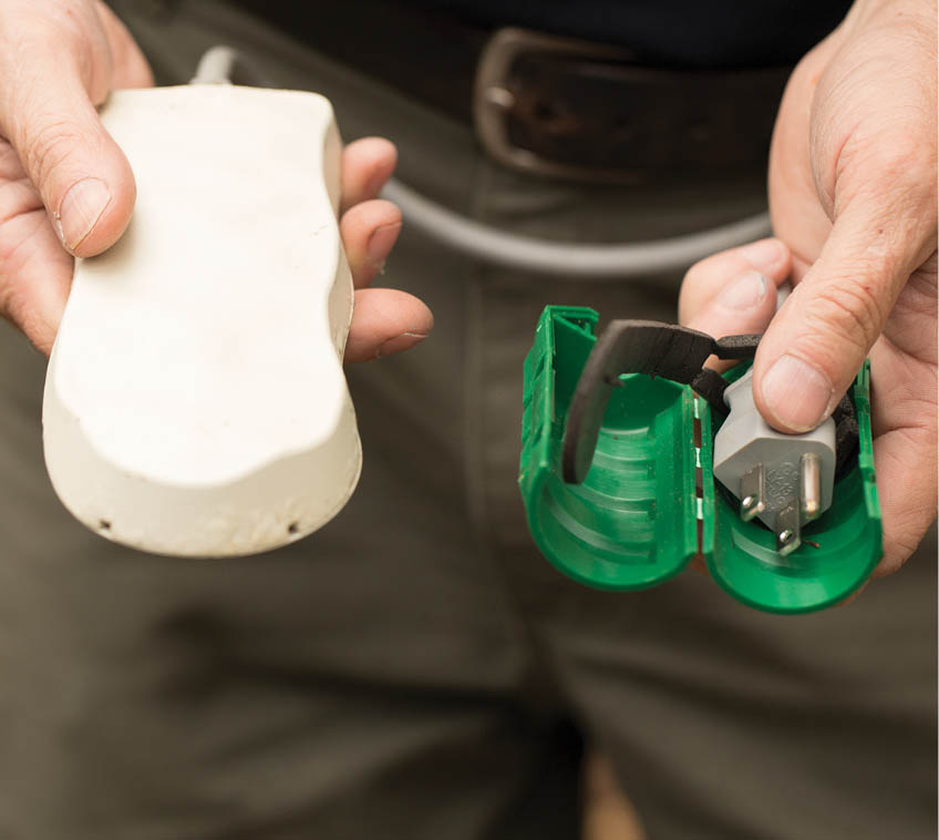 A water de-icer and extension cord.