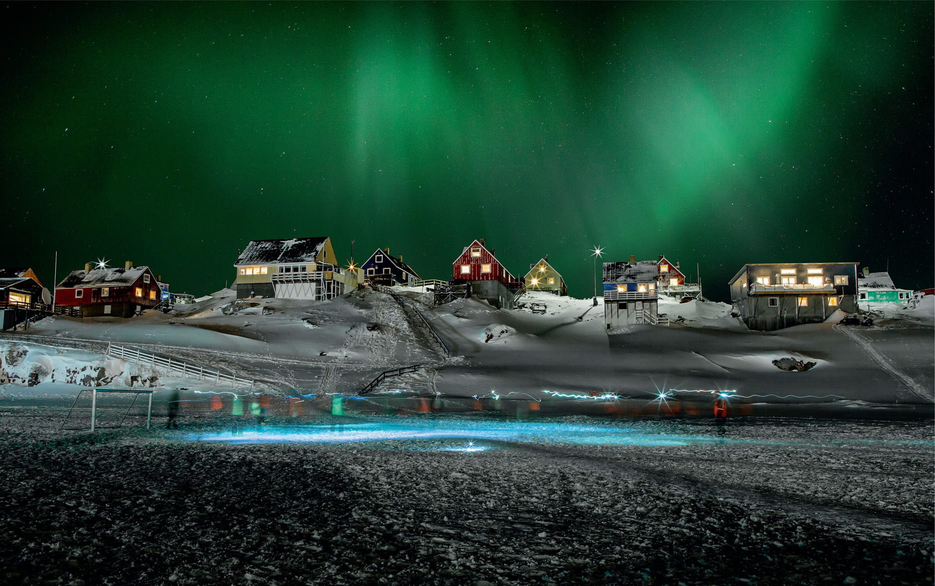 Not many footballers can say they’ve played under a display of the Northern Lights, but for Greenland teams it is a regular event, and one way to brighten the long Arctic winter.