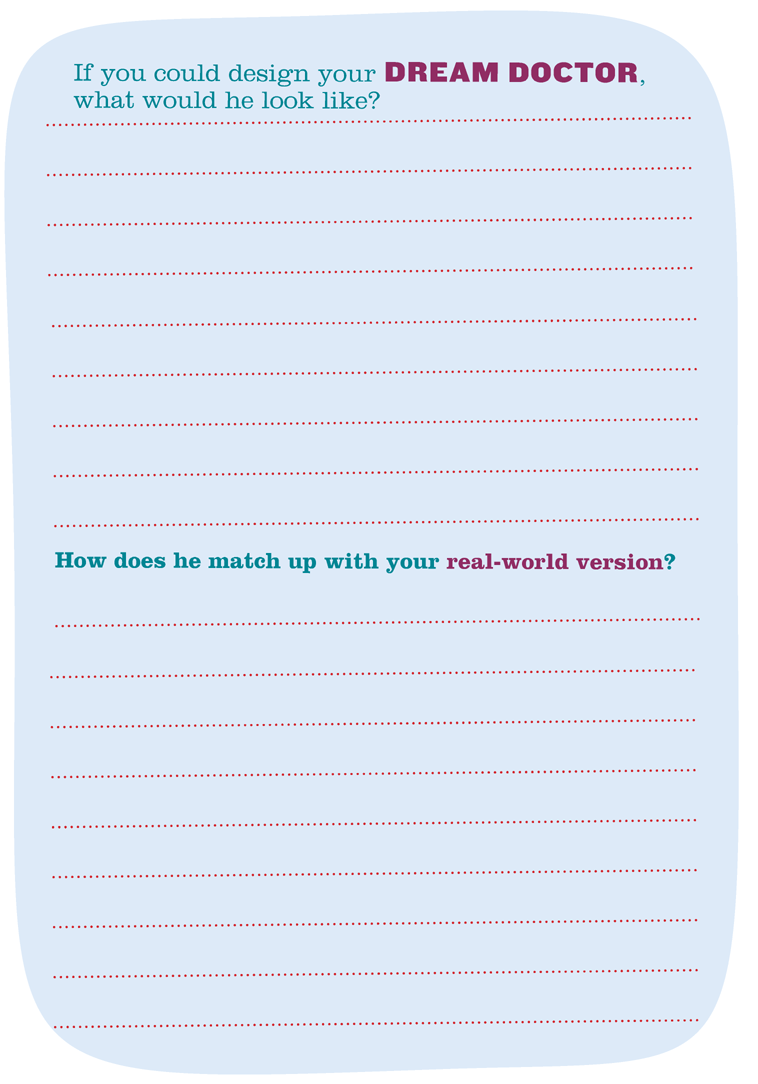 If you could design your DREAM DOCTOR, what would he look like? How does he match up with your real-world version?