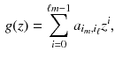 $$\begin{aligned} g(z)=\sum ^{\ell m-1}_{i=0}a_{i_m,i_\ell }z^i, \end{aligned}$$