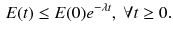 $$\begin{aligned} E(t)\le E(0)e^{-\lambda t}, \ \forall t\ge 0. \end{aligned}$$