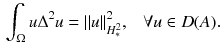 $$\begin{aligned} \int _{\Omega }u\Delta ^{2} u = \Vert u\Vert _{H^2_{*}}^2,\,\,\,\,\, \forall u\in D(A). \end{aligned}$$