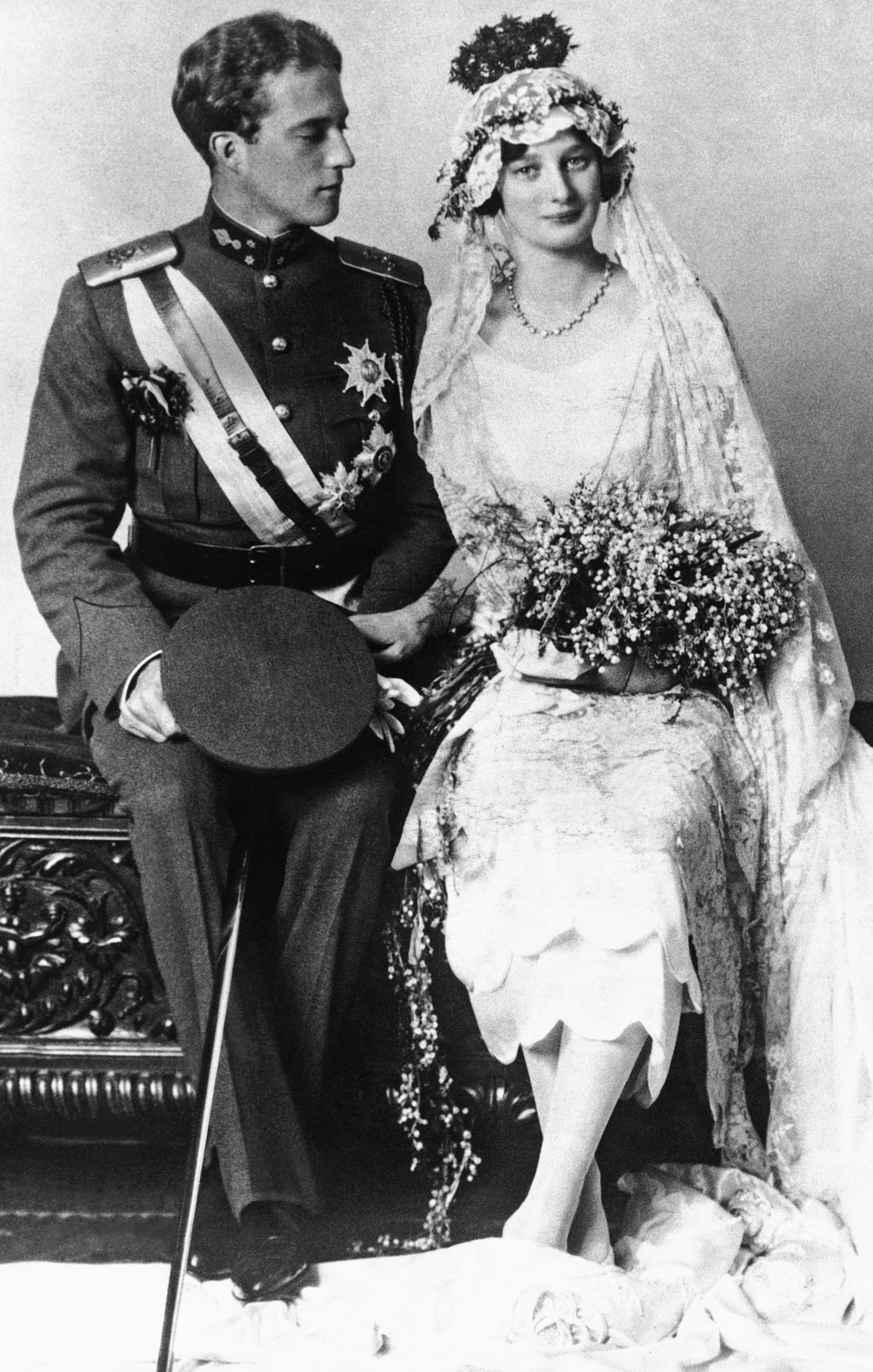 November 1926, Belgium --- Belgian King Leopold III and Queen Astrid on the day of their marriage. --- Image by © Hulton-Deutsch Collection/CORBIS