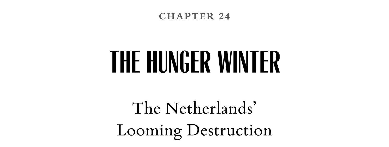 Chapter 24 The Hunger Winter The Netherlands’ Looming Destruction