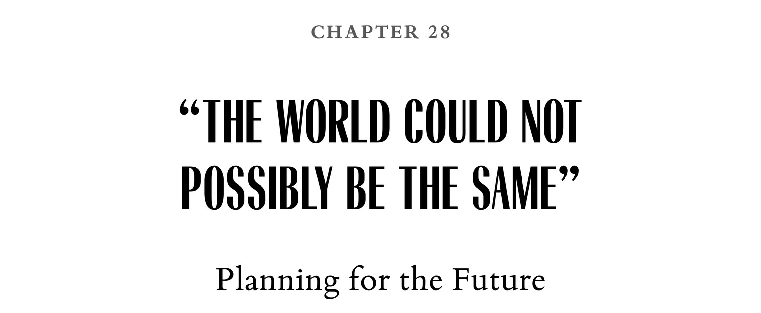 Chapter 28 “The World Could Not Possibly Be the Same” Planning for the Future