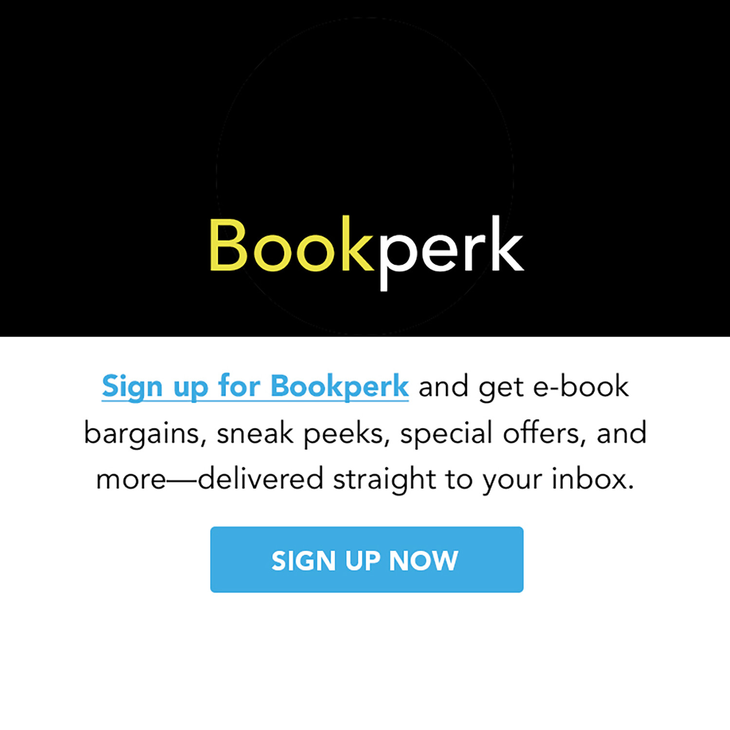 Bookperk sign-up advertisement