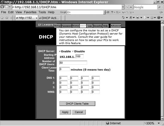 The DHCP server sets the IP addresses for the entire network.