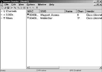 Network Stumbler and many configuration utilities display the SSIDs of every nearby wireless network.