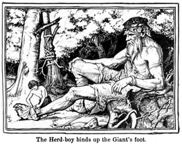 Image 0110.png: The Herd-boy Binds Up the Giant's Foot