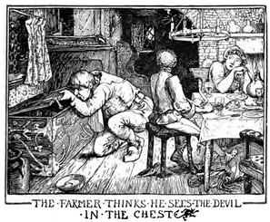 Image 0284.png: The Farmer Thinks He Sees the Devil in the Chest