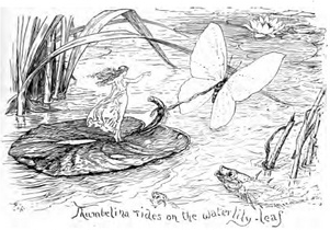 Image 0344.png: Thumbelina Rides on the Waterlily-leaf