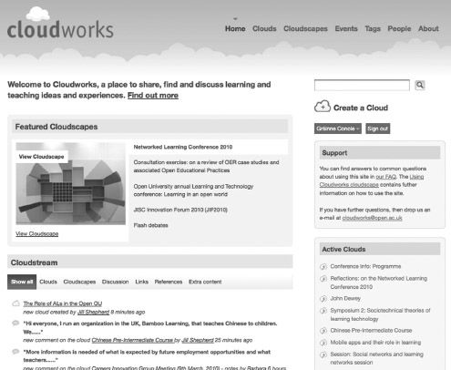 Figure 12.6 The Cloudworks homepage