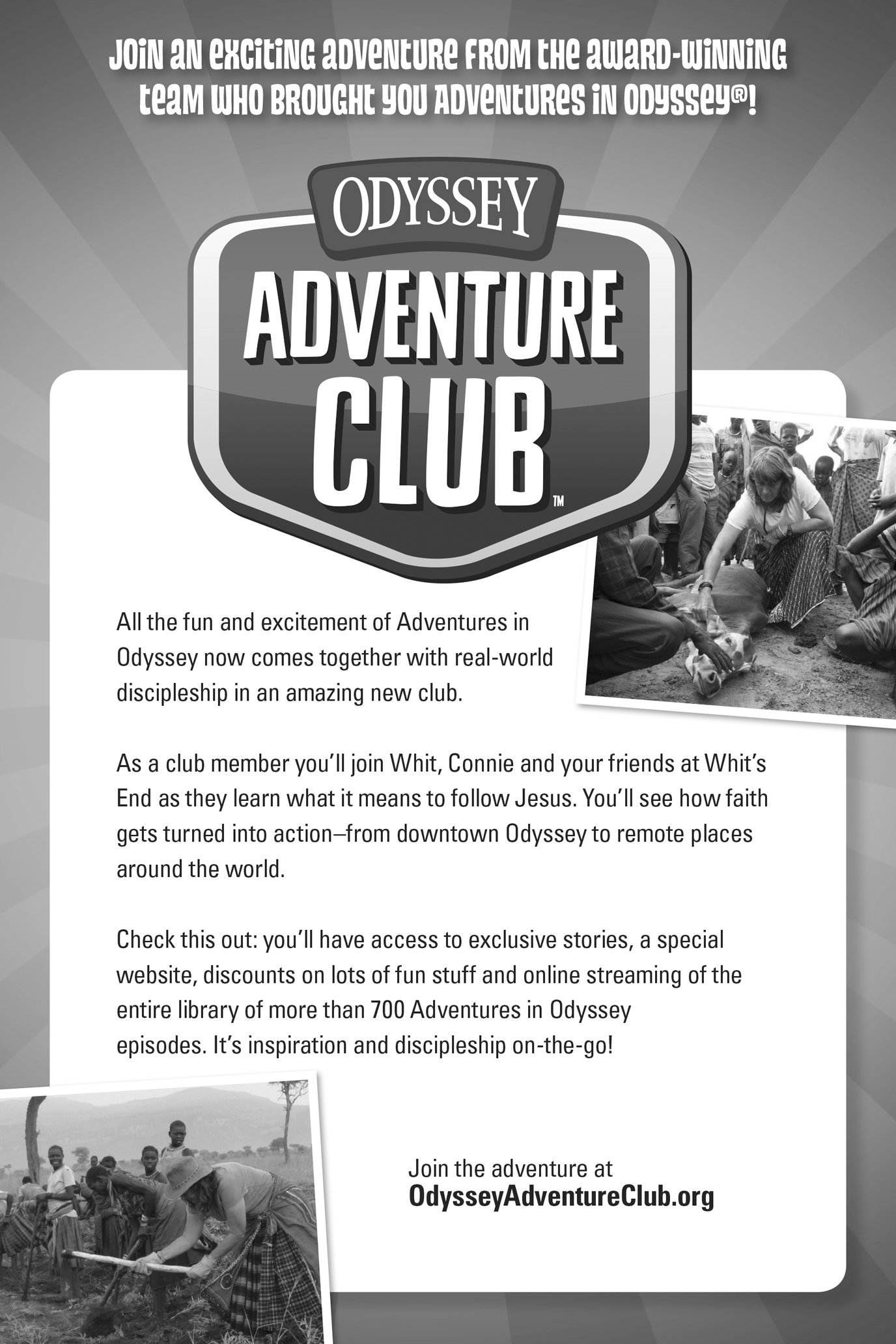 An ad for the Odyssey Adventure Club at odysseyadventureclub.org.