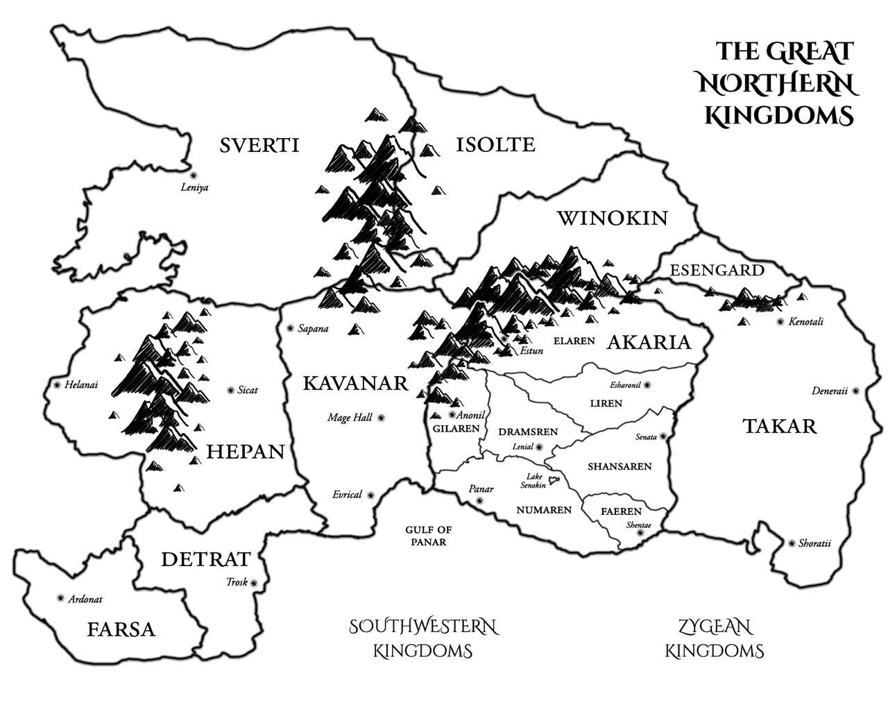 Map of the Great Northern Kingdoms