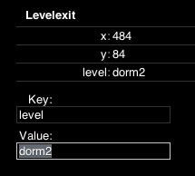 Modifying entity properties in the level editor.