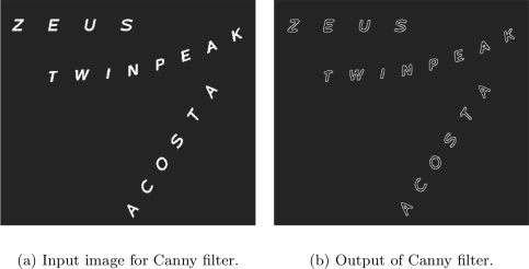 Example showing of Canny filter.