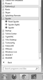 Figure showing The Windows menu item to start PythonXY under Spyder.