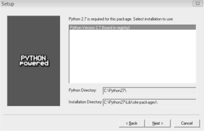 Figure showing Specifying the interpreter version and location.