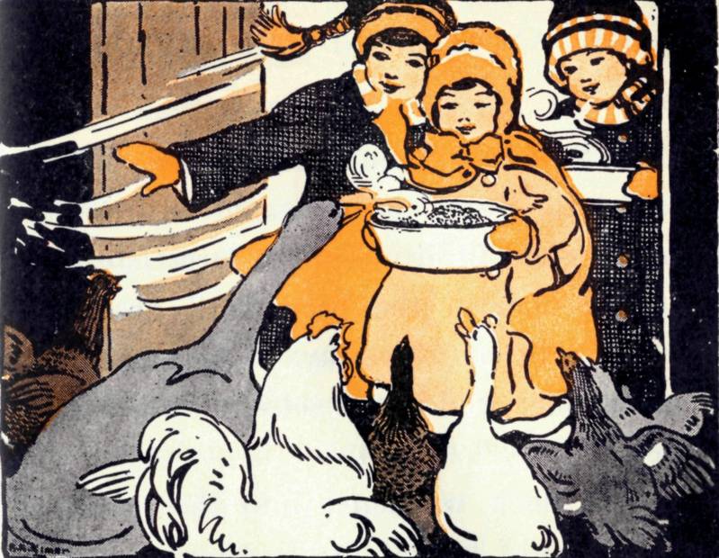 The children arrive with food