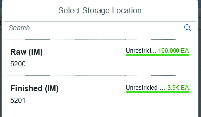 Transfer Stock - Cross-Plant: Issuing Storage Location Dropdown Stock Overview