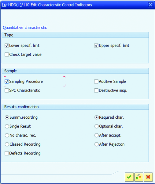 Edit Characteristic Control Indicators