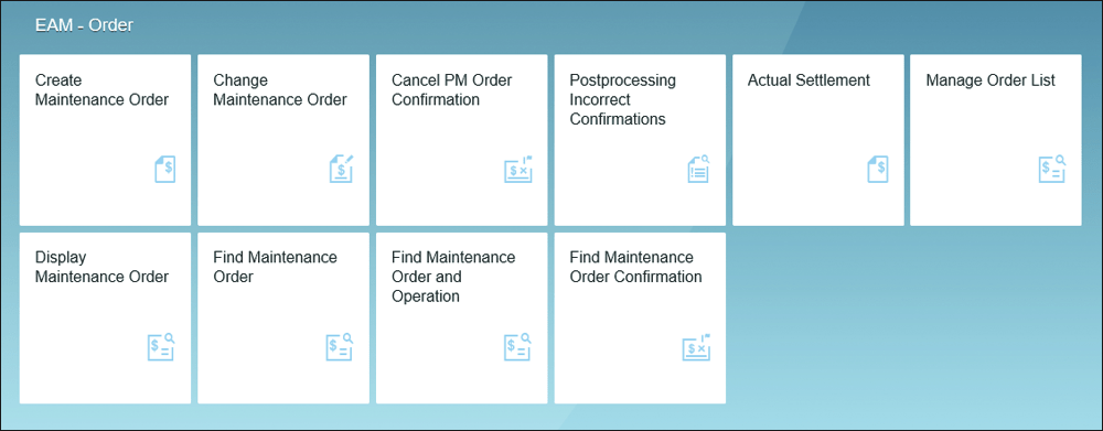 EAM Maintenance Order App Suite